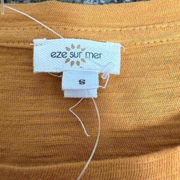 Anthropologie Eze Sur Mer Cotton Top Yellow, Long Sleeve, Size Small Boho NWT - Picture 6 of 12